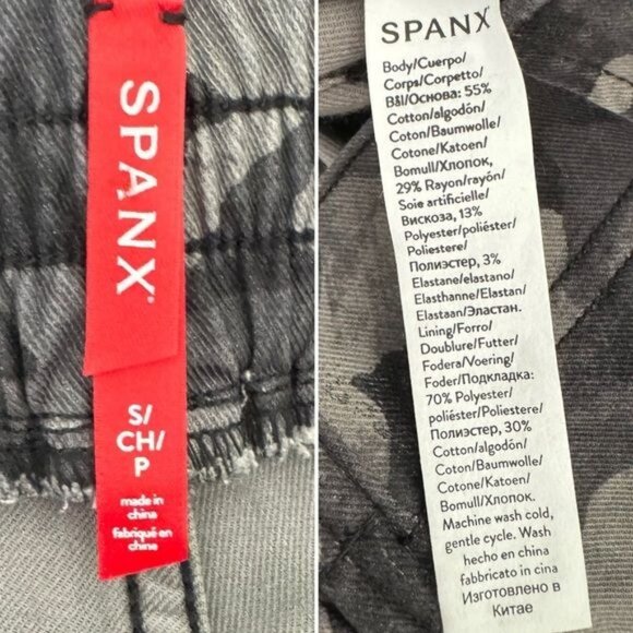 Spanx camo gray stretch twill cargo zipper joggers S - Picture 12 of 13